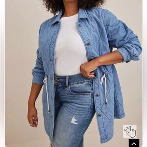 Torrid Denim Quilted Jacket Size 5 (28)